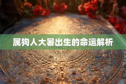 属狗人大暑出生的命运解析 属狗人大暑出生的命运解析