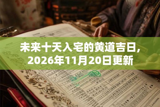未来十天入宅的黄道吉日,2026年11月20日更新