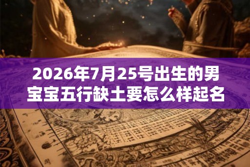 2026年7月25号出生的男宝宝五行缺土要怎么样起名字