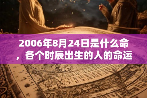 2006年8月24日是什么命，各个时辰出生的人的命运