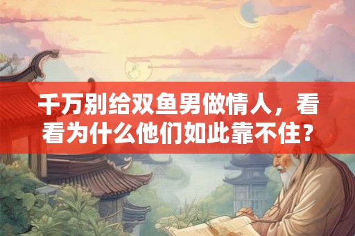 千万别给双鱼男做情人,看看为什么他们如此靠不住? 千万别给双鱼男做情人,看看为什么他们如此靠不住?