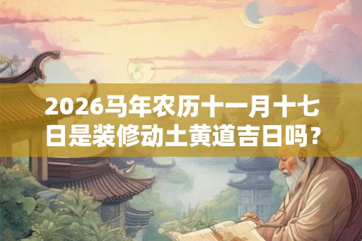 2026马年农历十一月十七日是装修动土黄道吉日吗？
