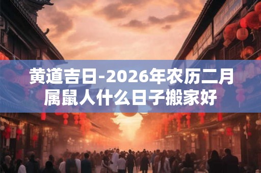 黄道吉日-2026年农历二月属鼠人什么日子搬家好