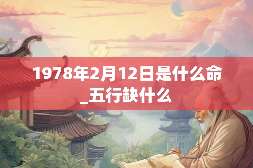 1978年2月12日是什么命_五行缺什么