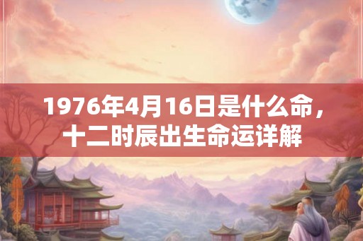 1976年4月16日是什么命,十二时辰出生命运详解 1976年4月16日是什么命,十二时辰出生命运详解