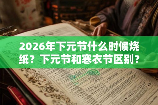 2026年下元节什么时候烧纸？下元节和寒衣节区别？