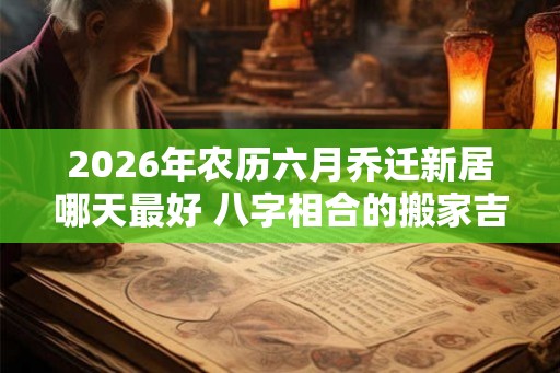 2026年农历六月乔迁新居哪天最好 八字相合的搬家吉时