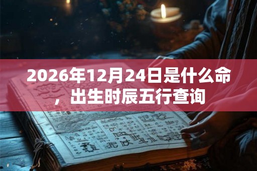2026年12月24日是什么命，出生时辰五行查询