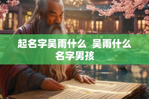 起名字吴雨什么  吴雨什么名字男孩