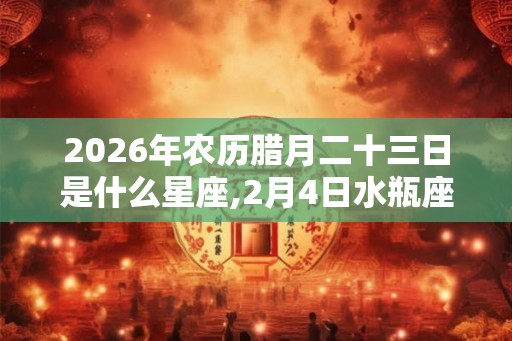 2026年农历腊月二十三日是什么星座,2月4日水瓶座
