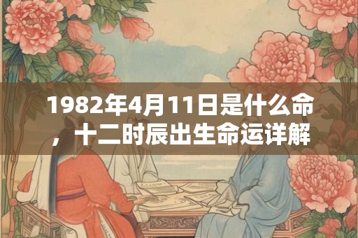 1982年4月11日是什么命，十二时辰出生命运详解