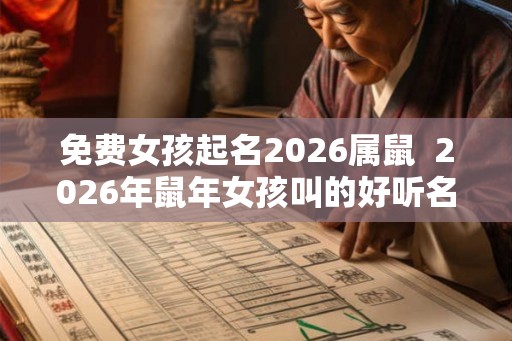 免费女孩起名2026属鼠  2026年鼠年女孩叫的好听名字