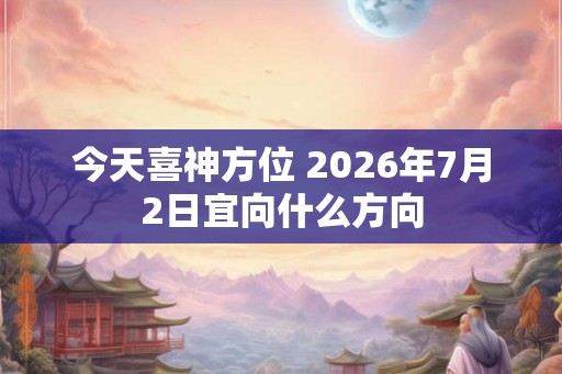 今天喜神方位 2026年7月2日宜向什么方向