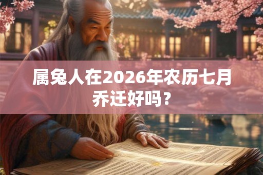 属兔人在2026年农历七月乔迁好吗? 属兔人在2026年农历七月乔迁好吗?