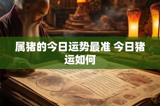 属猪的今日运势最准 今日猪运如何 属猪的今日运势最准 今日猪运如何