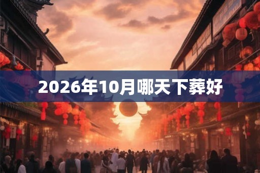 2026年10月哪天下葬好
