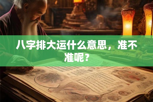 八字排大运什么意思，准不准呢？
