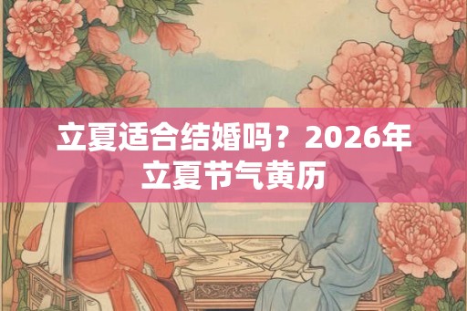 立夏适合结婚吗？2026年立夏节气黄历