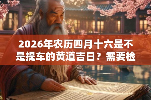 2026年农历四月十六是不是提车的黄道吉日？需要检查什么细节？