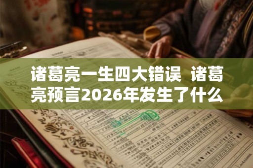 诸葛亮一生四大错误  诸葛亮预言2026年发生了什么
