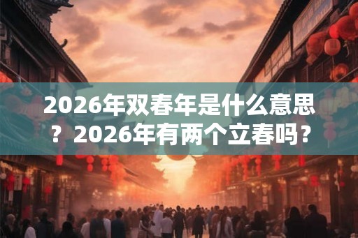 2026年双春年是什么意思？2026年有两个立春吗？