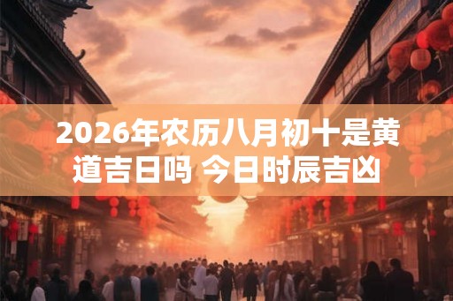 2026年农历八月初十是黄道吉日吗 今日时辰吉凶 2026年农历八月初十是黄道吉日吗 今日时辰吉凶