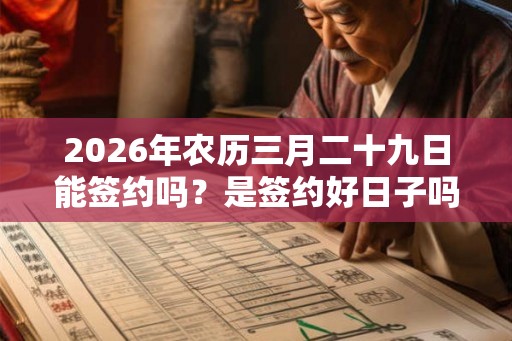 2026年农历三月二十九日能签约吗？是签约好日子吗？
