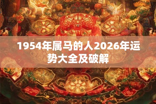 1954年属马的人2026年运势大全及破解 1954年属马的人2026年运势大全及破解