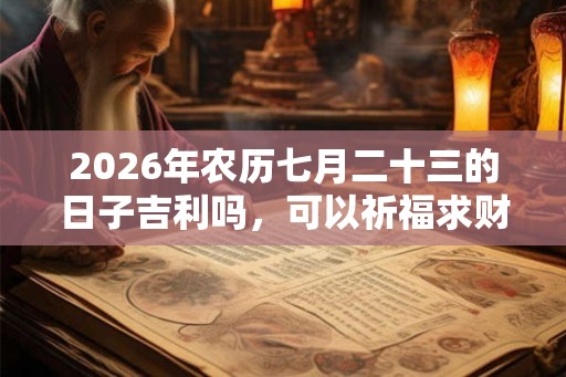 2026年农历七月二十三的日子吉利吗，可以祈福求财吗？