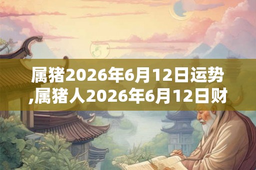 属猪2026年6月12日运势,属猪人2026年6月12日财运,生肖猪2026年6月12日运势