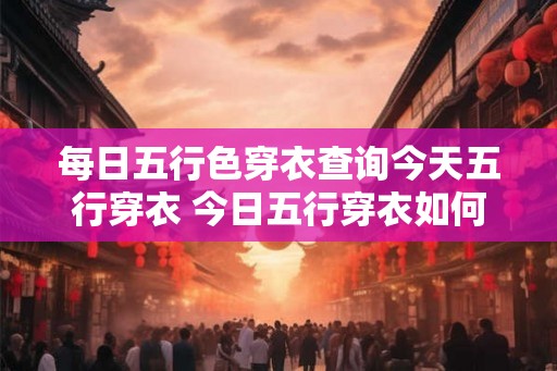 每日五行色穿衣查询今天五行穿衣 今日五行穿衣如何