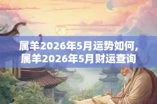 属羊2026年5月运势如何,属羊2026年5月财运查询