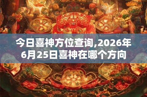 今日喜神方位查询,2026年6月25日喜神在哪个方向
