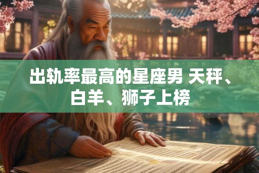 出轨率最高的星座男 天秤、白羊、狮子上榜