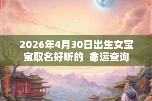 2026年4月30日出生女宝宝取名好听的  命运查询