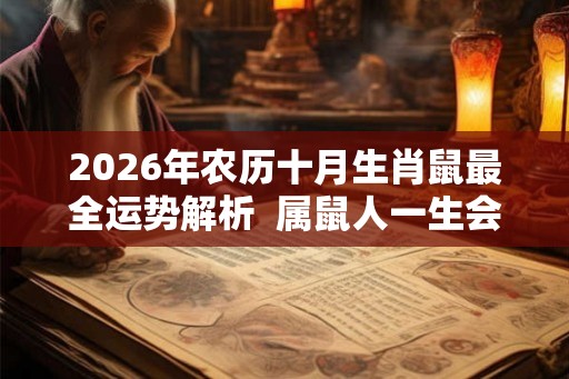 2026年农历十月生肖鼠最全运势解析  属鼠人一生会结几次婚