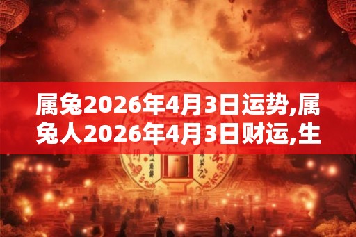 属兔2026年4月3日运势,属兔人2026年4月3日财运,生肖兔2026年4月3日运势