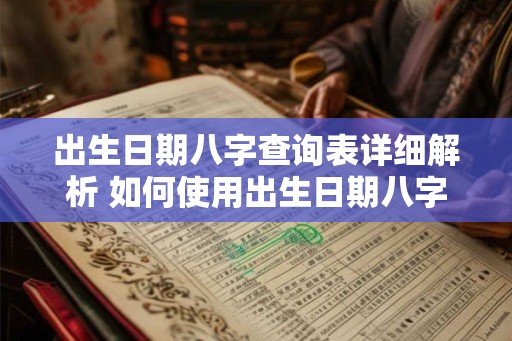 出生日期八字查询表详细解析 如何使用出生日期八字查询表