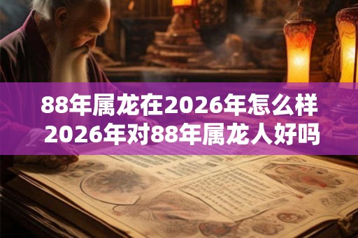 88年属龙在2026年怎么样 2026年对88年属龙人好吗