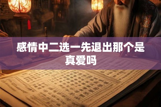 感情中二选一先退出那个是真爱吗