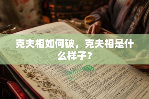克夫相如何破,克夫相是什么样子? 克夫相如何破,克夫相是什么样子?