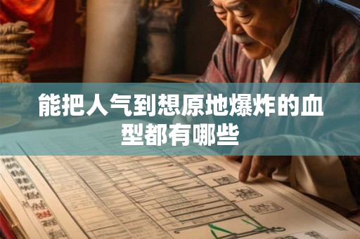 能把人气到想原地爆炸的血型都有哪些