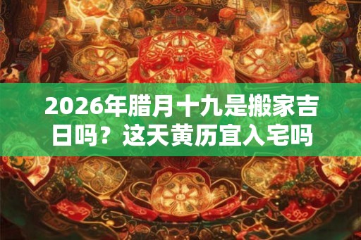 2026年腊月十九是搬家吉日吗？这天黄历宜入宅吗