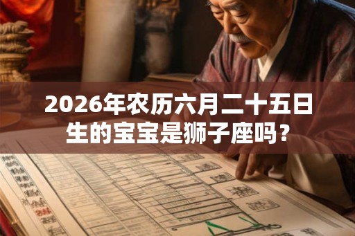 2026年农历六月二十五日生的宝宝是狮子座吗？