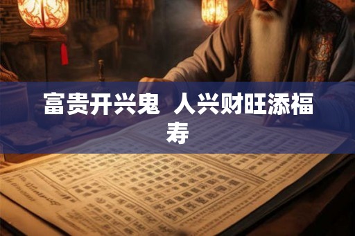 富贵开兴鬼  人兴财旺添福寿
