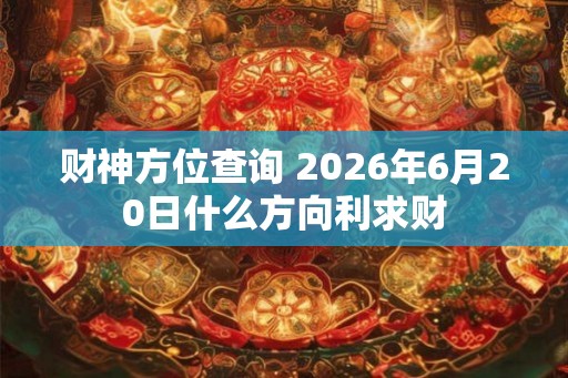 财神方位查询 2026年6月20日什么方向利求财