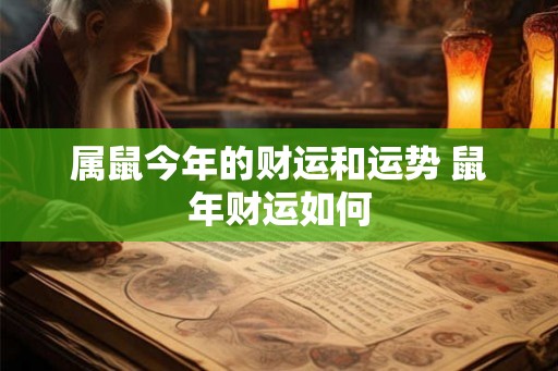 属鼠今年的财运和运势 鼠年财运如何