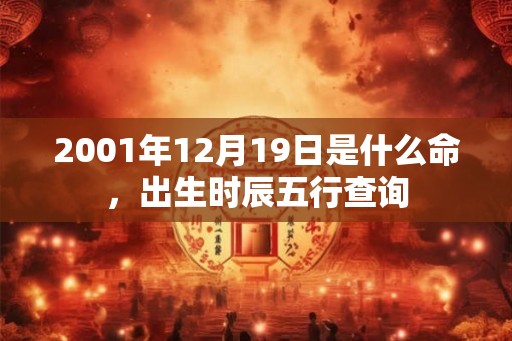 2001年12月19日是什么命，出生时辰五行查询