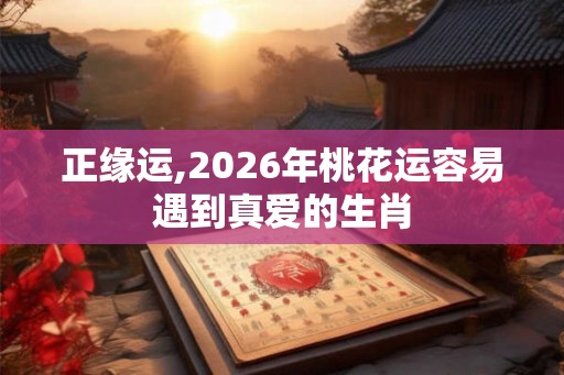 正缘运,2026年桃花运容易遇到真爱的生肖