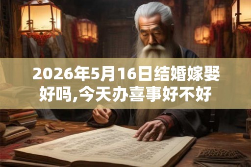 2026年5月16日结婚嫁娶好吗,今天办喜事好不好 2026年5月16日结婚嫁娶好吗,今天办喜事好不好